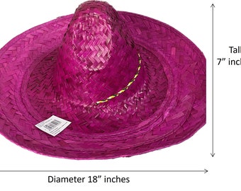 Pink Fiesta Sombrero Hat Adult. Custom Name and Number. Mexican Party Adult Size. Party theme.