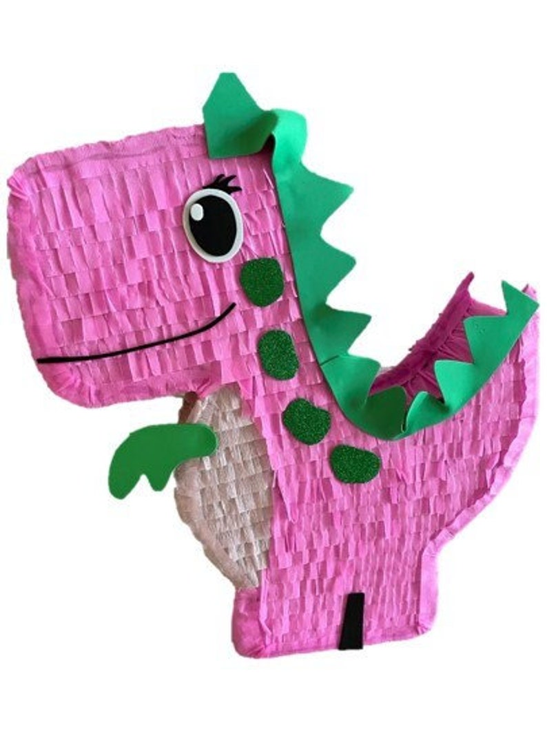 Pink Dinosaur Pinata. Girl. Party Decorations Supplies stick not included image 1
