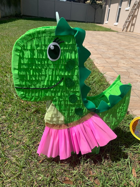 Paper Dinosaur T-Rex Pinata Pull Strings Fun Game Birthday Party