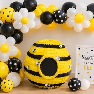 Beehive Piñata – Bumble Bee Party Decor, Bee Baby Shower Decoration, First Birthday Party, Handmade Bee Theme, Party Bundle Available image 11