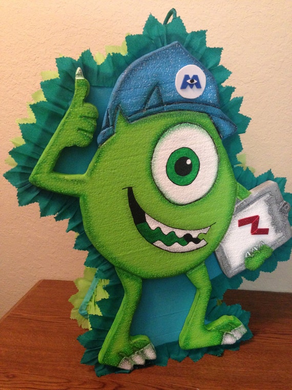 Mike Wazowski Monster Inc Birthday Pinata Party Decorations Etsy