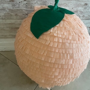 Peach Pinata 3D round 14in diameter. Fruit Party Decorations. stick not included image 3