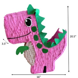 Pink Dinosaur Pinata. Girl. Party Decorations Supplies stick not included image 2