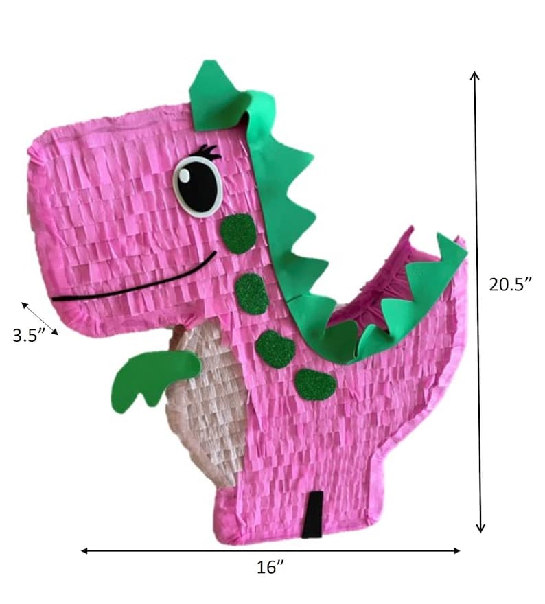 Pink Dinosaur Pinata. Girl. Party Decorations Supplies stick not included image 2