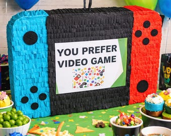 Custom Video Game Piñata, Personalized Gamer Piñata, Your Favorite Game Theme, Birthday Party Decoration, Kids Party Piñata (Piñata only)