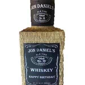 Bottle Whiskey. Medium size. 22&quot; tall Pinata adults. Party Decorations and Supplies. (stick not included)