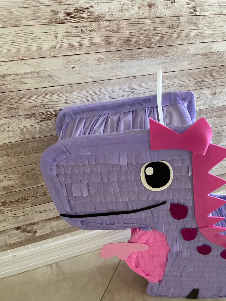 Purple Dinosaur Pinata 20. Girl Party Decorations Supplies image 8