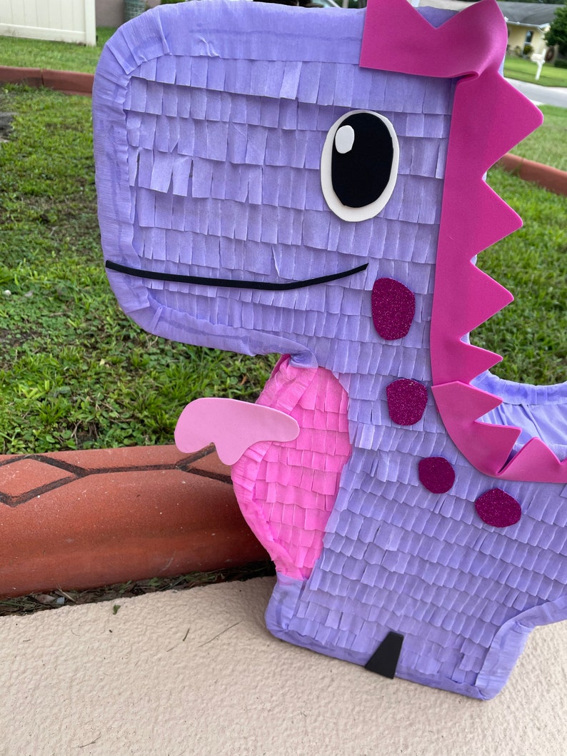 Purple Dinosaur Pinata 20. Girl Party Decorations Supplies image 9