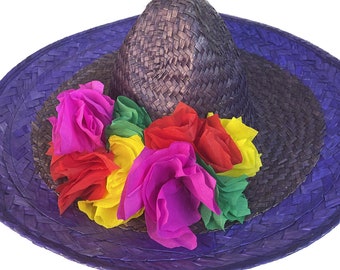 Purple Fiesta Sombrero Hat Adult. Custom Name and Number. Mexican Party Adult Size. Party theme.