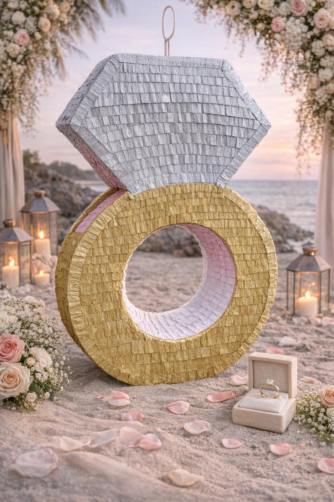 Diamond Ring Piñata – Proposal Party Decor, Engagement Piñata, Bridal ...