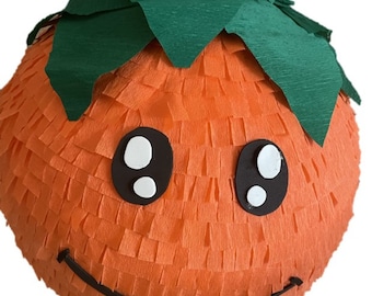 Orange Pinata 3D round 14in diameter. Fruit Party Decorations. (stick not included)