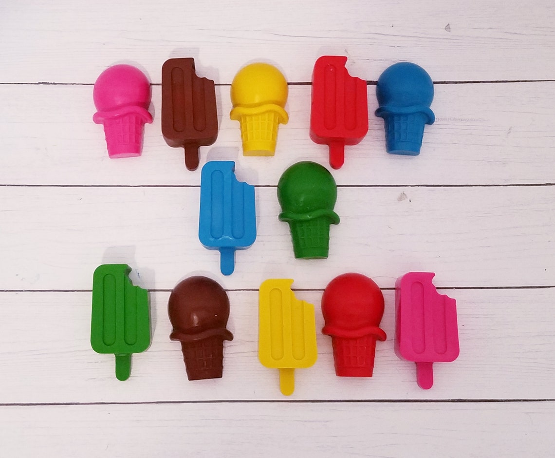 Ice Cream Crayons Birthday Party Favors Ice Cream Party Etsy