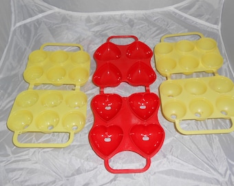 3 JELLO Jigglers Egg Molds 2 Easter Smooth 1 Sculptured 1 red valentine hearts yellow