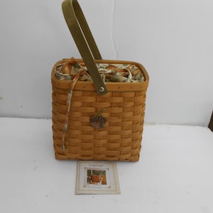 Longaberger 2003 AUTUMN TOTE Basket Liner & Protector Fall Thanksgiving Decor
