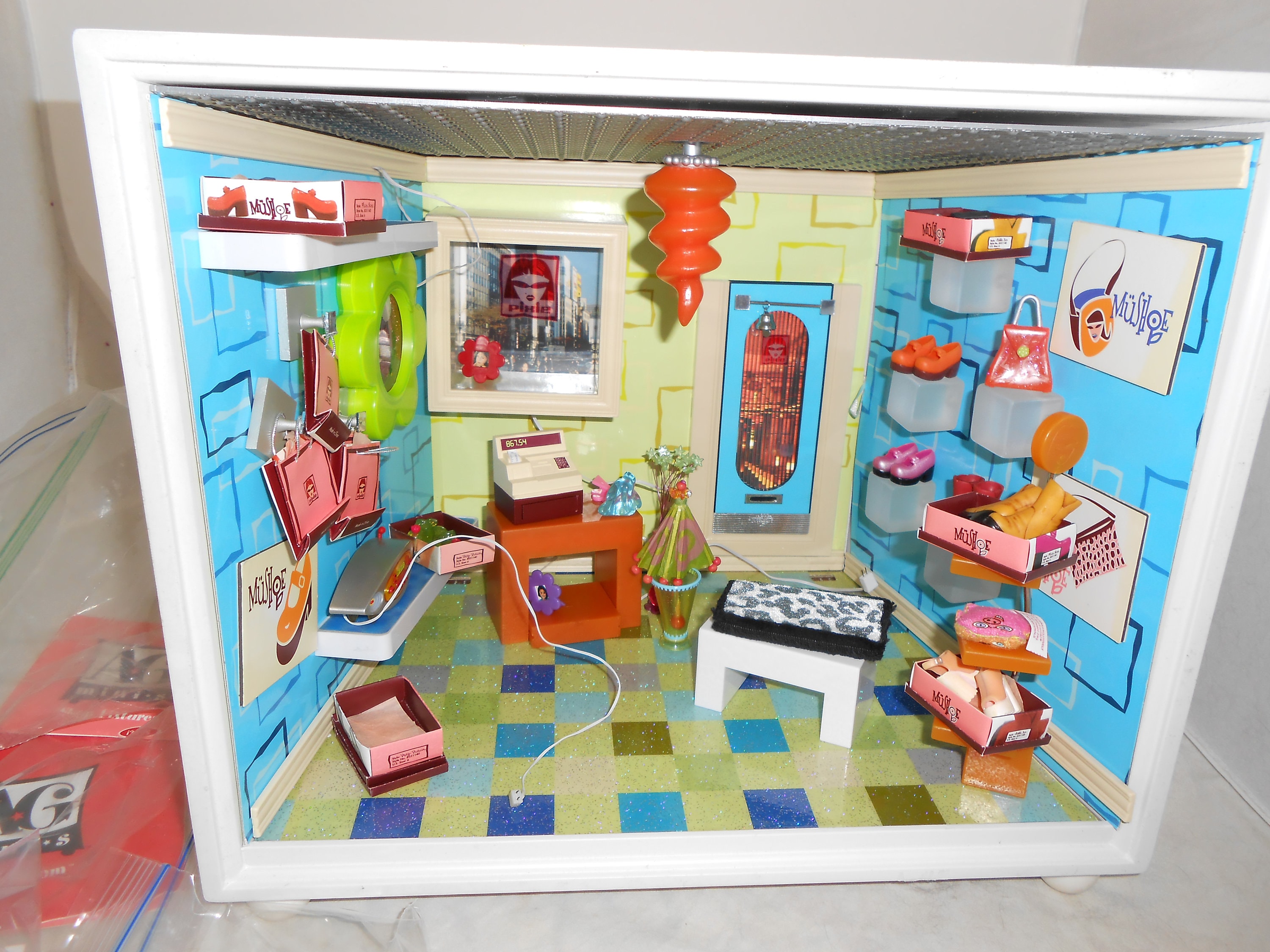 Dollhouse Miniature OPEN CLOSED DOOR SIGN AG Mini's PETITE BOUTIQUE Illuma Room 