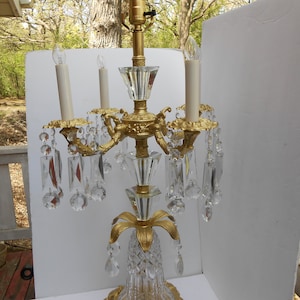 lamp crystal chandelier candelabra table victorian bell floral lamp shade antique piano victorian antique parlor 4 arms 26 crystals