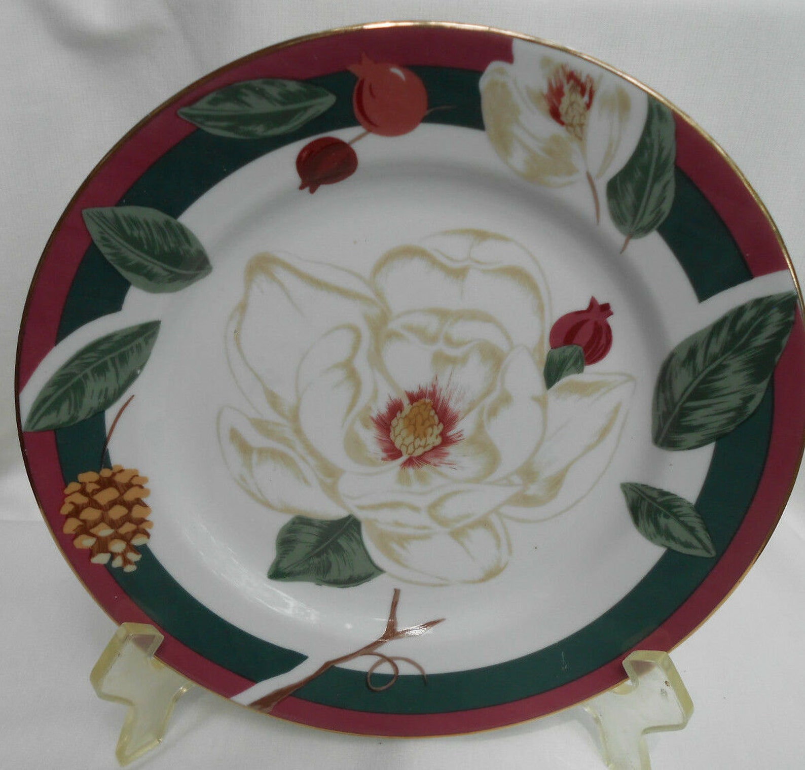 22 Pc Tienshan Magnolia Dinnerware Dinner Salad Plate Soup Etsy