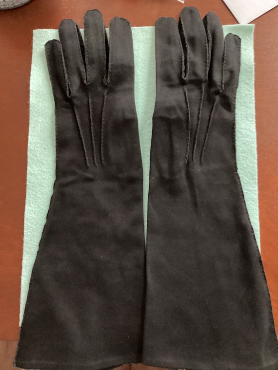 Vintage Long Black Gloves - image 2