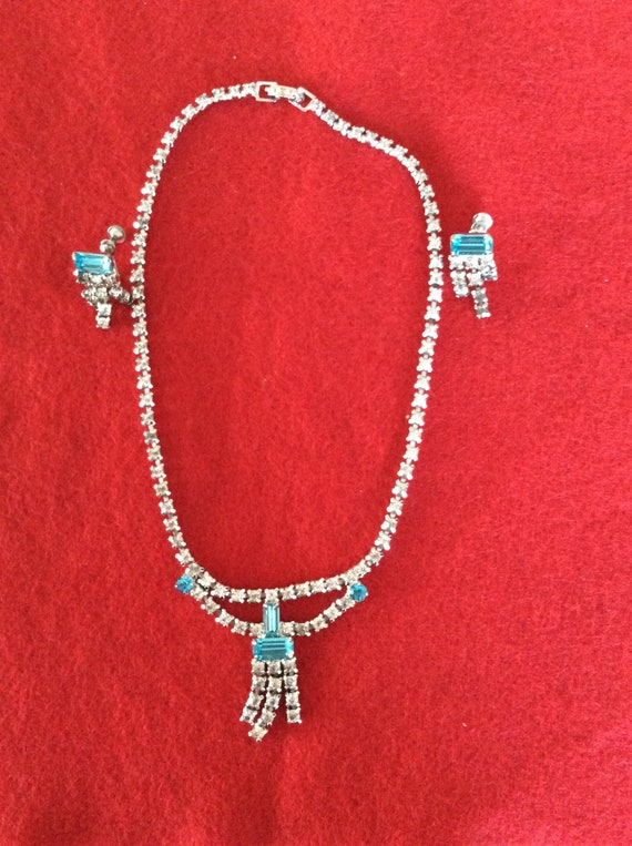 Rhinestone Necklace and Earrings