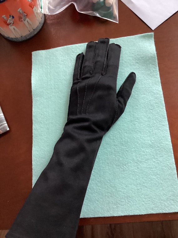 Vintage Long Black Gloves - image 1