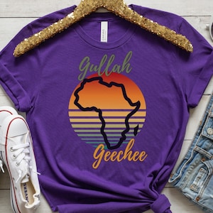 Gullah Geechee  Retro Sunset Tshirt, South Carolina, Florida, Georgia, North Carolina, Africa Heritage tee, Gullah Geechee Culture shirt