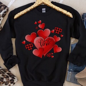 Fun Plaid Heart Sweatshirt, Teacher Vday sweat shirt, Cute Valentine sweat shirt, Birthday, Comfort Colors, mom dad gift, Nurse shirt,