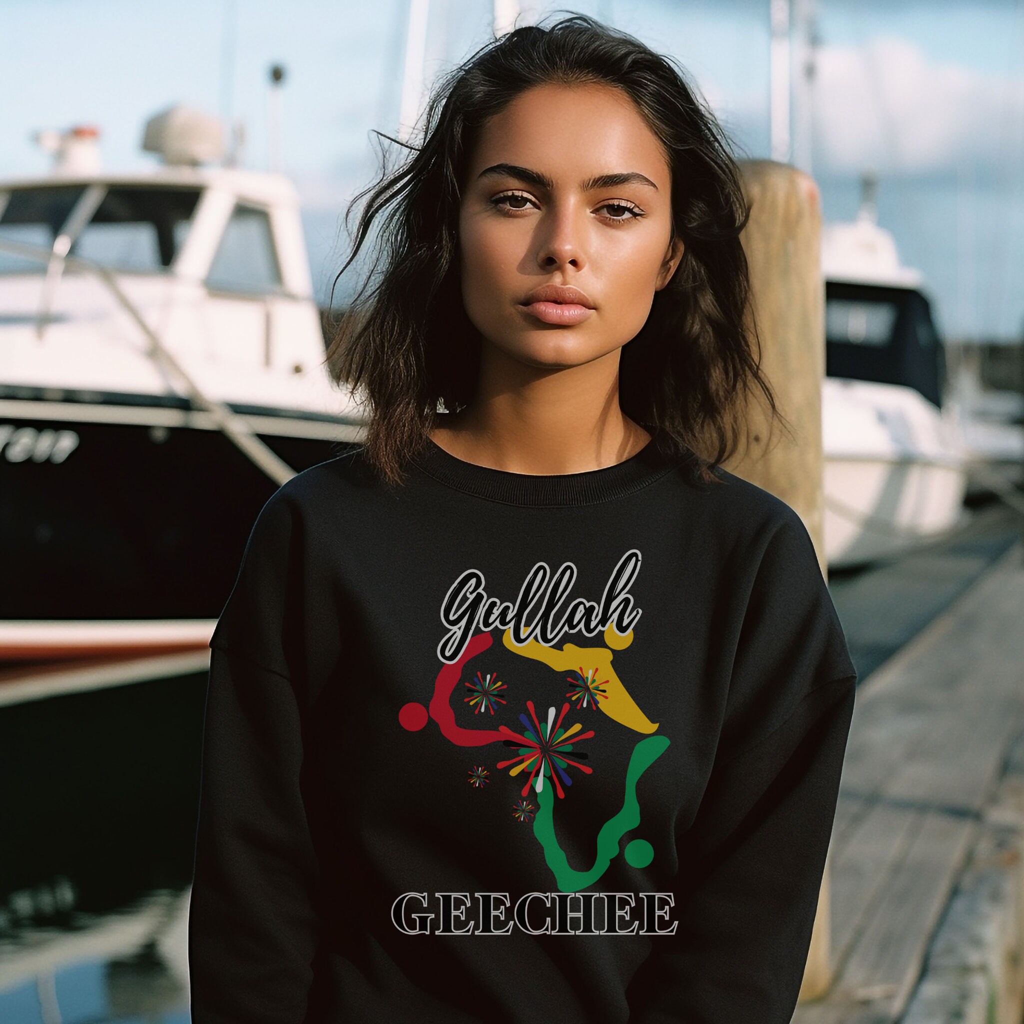 Gullah Geechee African Graphic Sleeve Design Sweatshirt, Gullah Sweat ...