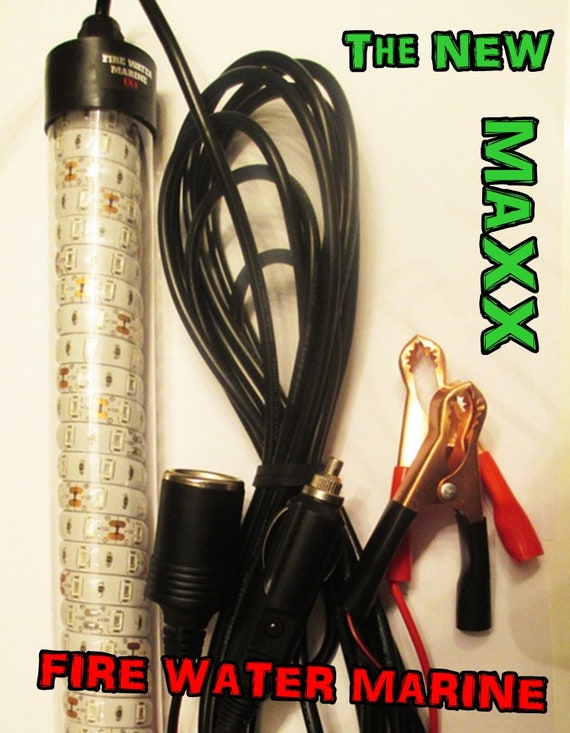 12V 25 Inch MAXX LED GREEN Underwater Submersible Night Fishing Light.  Great for Crappie Shad , Snook, Bass, Squid 