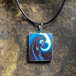 Vincent Van Gogh Inspired Charm Necklace Art Oil Painting Inspired Necklace Starry Night Pendant Impressionist Painter Artist Necklace