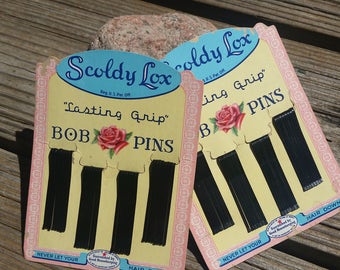 Vintage Mid Century Scoldy Lox Bob Pins from the 1950s 2 Packs One Price
