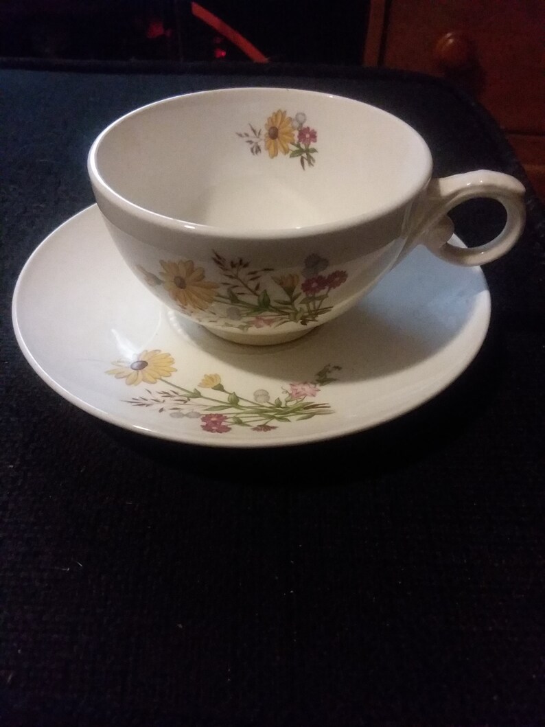 Vintage Tea Cup and Saucer Ceramic Floral Pattern Fine Dining