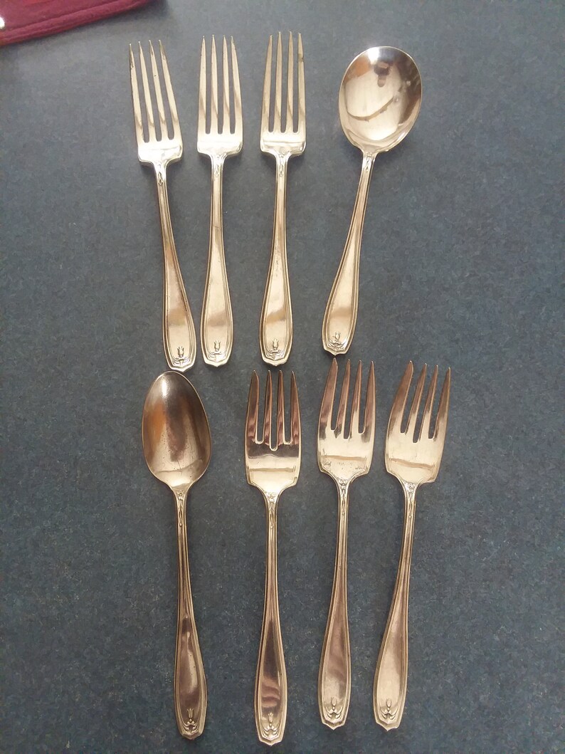 Vintage Rogers 1881 A1 Silverplate Silverware Set of 8 Fork Etsy