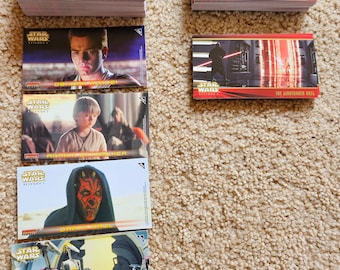 Vintage Lot of Topps Widevision Star Wars Episode 1 Trading Cards Base Set Stickers