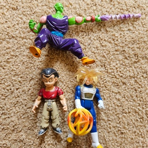Lot of 3 Vintage Anime Action Figures Trunks Piccolo Krillin Toys Collectible