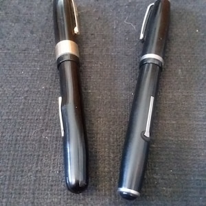 Vintage Fountain Pens Lot of 2 Black Esterbrook Penman John Stimson Collectible Writing