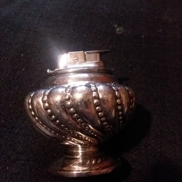 Vintage Ronson? Table Lighter Fancy Dining Heavy Silverplate? Tobacciana