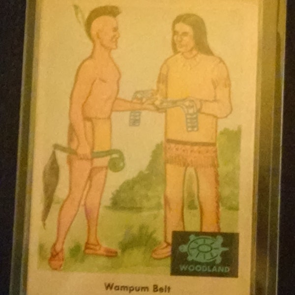 Fleer Indian Trading Card "Wampum Belt" 1959 Vintage