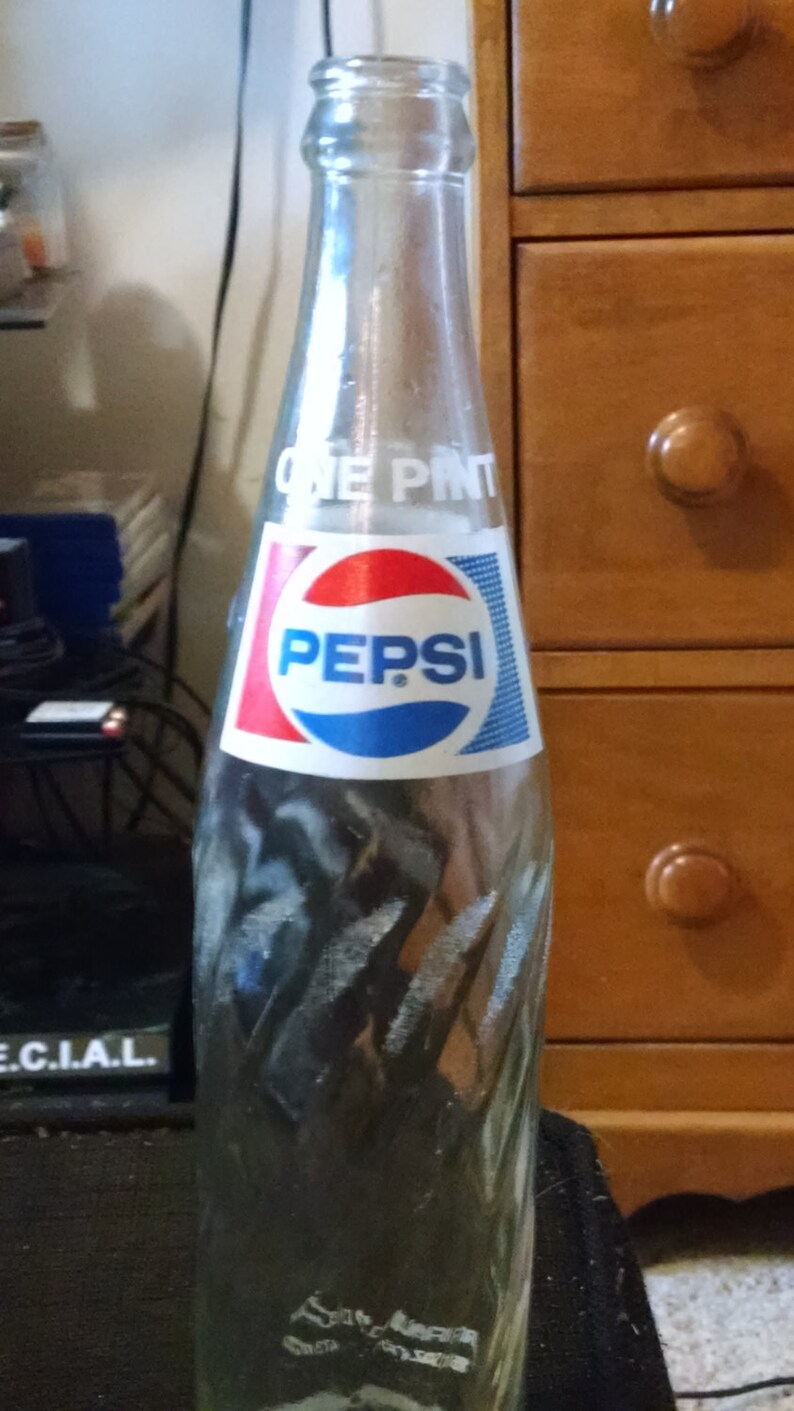 Vintage Pepsi Cola Bottle 16 Ounces Oz. Glass Soda Etsy