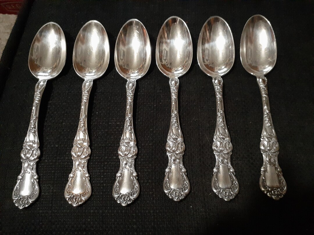 Vintage Wallace 1935 Triple Plate Silver Teaspoons Set of 6 Fine Dining