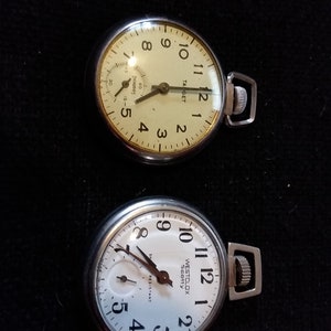 Vintage Pocket Watch Lot of 2 Parts Repair