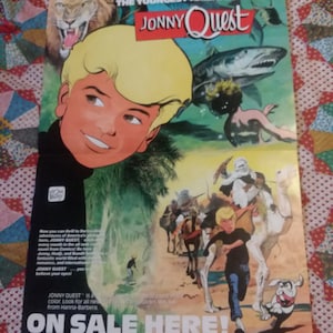 Vintage Johnny Quest Comic Book Sales Poster NOS 1986 Hanna Barbera Approx 15x21