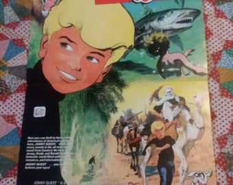 Vintage Johnny Quest Comic Book Sales Poster NOS 1986 Hanna Barbera Approx 15x21
