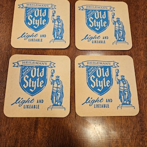 Vintage New Old Stock NOS Old Style Beer Cardboard Coasters Set of 4 Decor