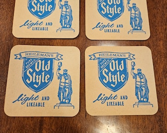 Vintage New Old Stock NOS Old Style Beer Cardboard Coasters Set of 4 Decor