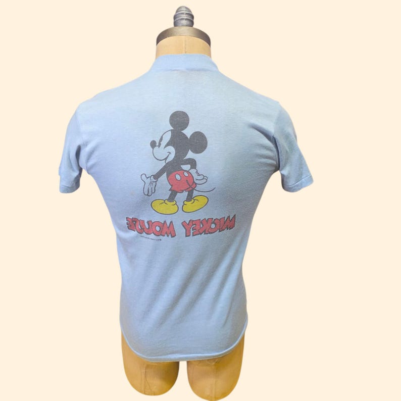 1970s Mickey Mouse T Shirt ~ Small Medium ~ Double Sided Single Stitch Disney image 2