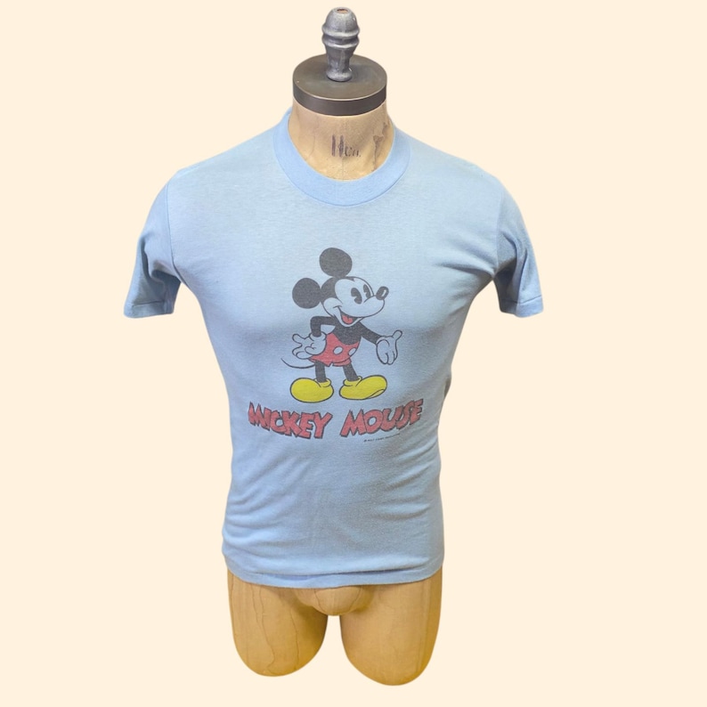 1970s Mickey Mouse T Shirt ~ Small Medium ~ Double Sided Single Stitch Disney image 1