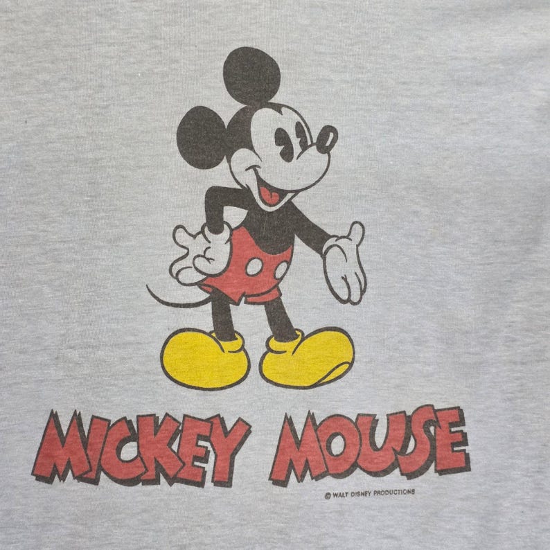 1970s Mickey Mouse T Shirt ~ Small Medium ~ Double Sided Single Stitch Disney image 4
