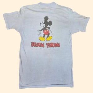 1970s Mickey Mouse T Shirt ~ Small Medium ~ Double Sided Single Stitch Disney image 5