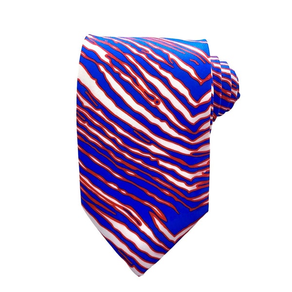 Buffalo Football Stripe Necktie, Buffalo Mafia Football Tie, Necktie, Zubaz, gift for him, buffalo ny, Wedding Tie, Buffalo Bills, Mafia