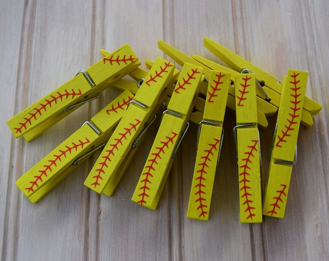 Softball Clothespins, Softball Baby Shower, Softball Theme Party ...